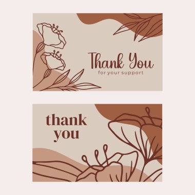 Teşekkürler kart şablonu vektörü