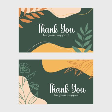 Teşekkürler kart şablonu vektörü