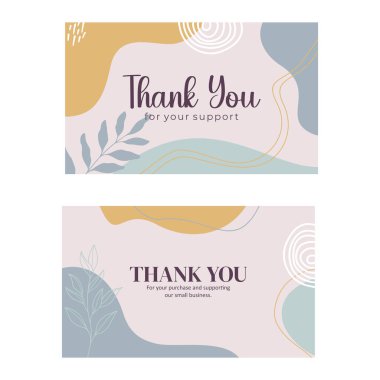 Teşekkürler kart şablonu vektörü