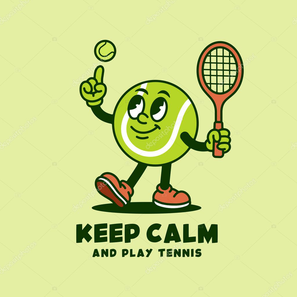 Tennis mascot character illustration vector