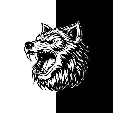 Kurt Başı Vektörü, Antika Siyah ve Beyaz Vahşi Hayvan Dövmesi, Logo ve Dış Tasarım