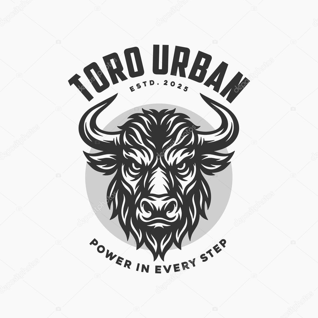 Bull Logo, Powerful Tribal Head Design