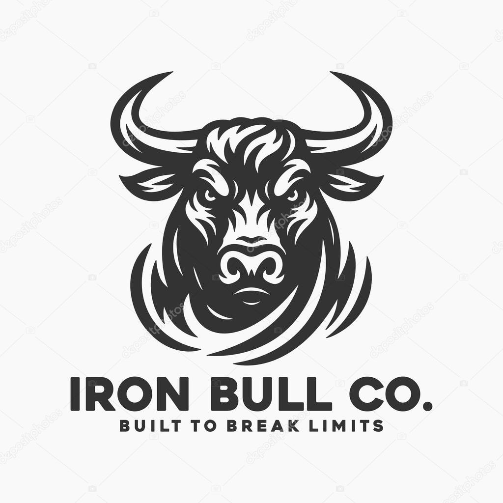 Bull Head Tribal Logo Vector Design