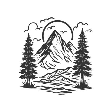 Dağ Manzarası Çizimi, Klasik Doğa Sahnesi