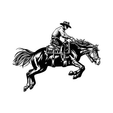 Vahşi Batı Kovboyu Yetiştirme Atı, Klasik Batı Rodeo İllüstrasyonu