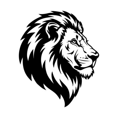 Lion Head Vector, Orman Kralı Clipart, Kabile Aslan Surat Çizimi, Cesur Aslan Tasarımı, Görkemli Aslan Grafiği