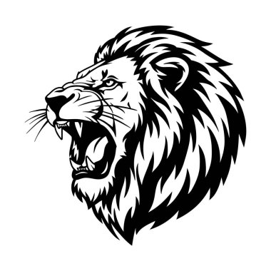 Lion Head Vector, Orman Kralı Clipart, Kabile Aslan Surat Çizimi, Cesur Aslan Tasarımı, Görkemli Aslan Grafiği
