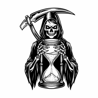 Kum Saati ile Azrail, Tırpanla İskelet Ölüm, Kum Saati ile Azrail