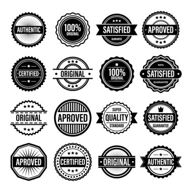 Vintage Garanti Damga Rozet Seti, Onaylanmış Orijinal Etiketler, Retro Kalite Rozet Koleksiyonu
