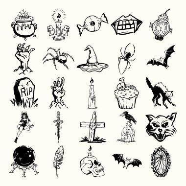 Kabile Sembol Koleksiyonu, Soyut İlkel Simgeler, Etnik Dekoratif Vektör Kümesi