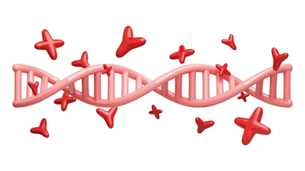 Gener Dna Spiralrosa Och Kromosom Röd Axel Genetik Och Ärftlighet — Stockfoto