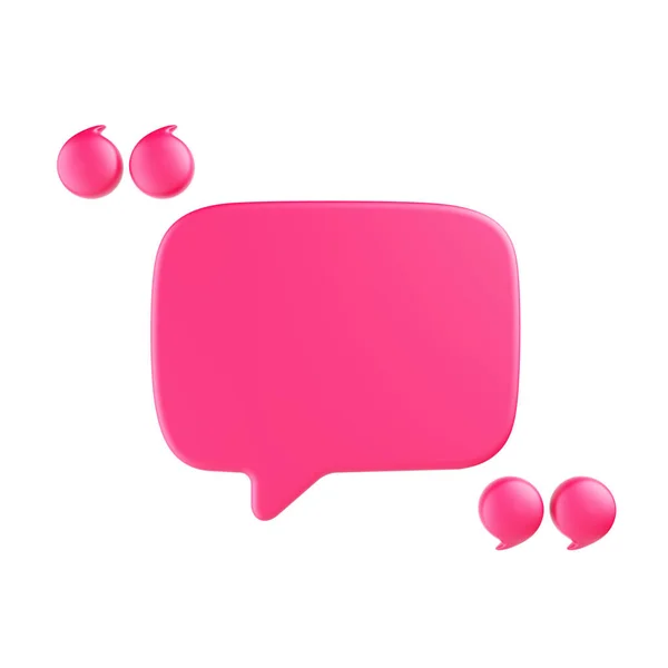 Symbol Pink Quotation Marks Speech Bubble Glossy Material Surface White — Stock Photo, Image