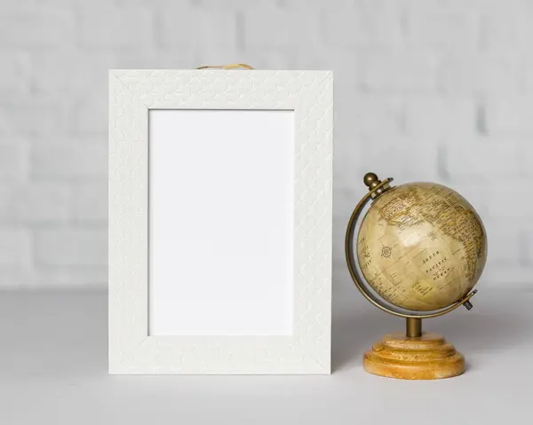 Empty Frame Modern Home Decor Mock Frame Mockup White Minimalistic — Stock Photo, Image