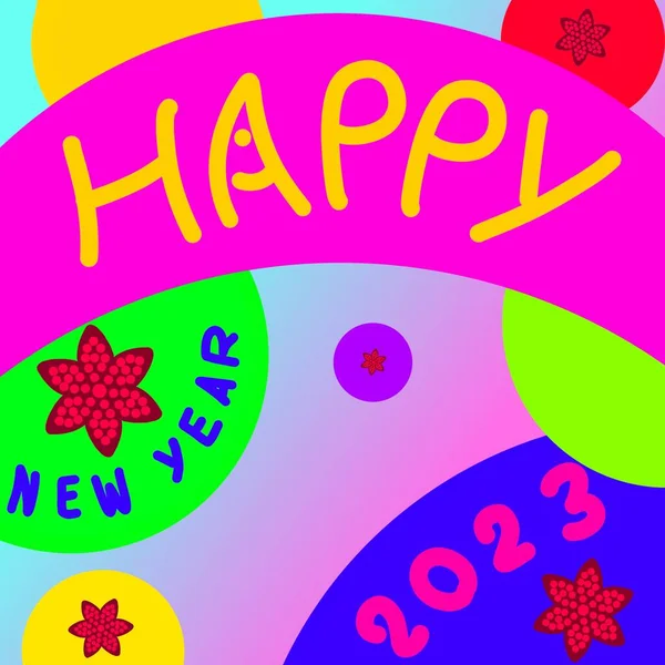 Feliz Año Nuevo 2023 Diseño Tarjetas Póster — Foto de Stock