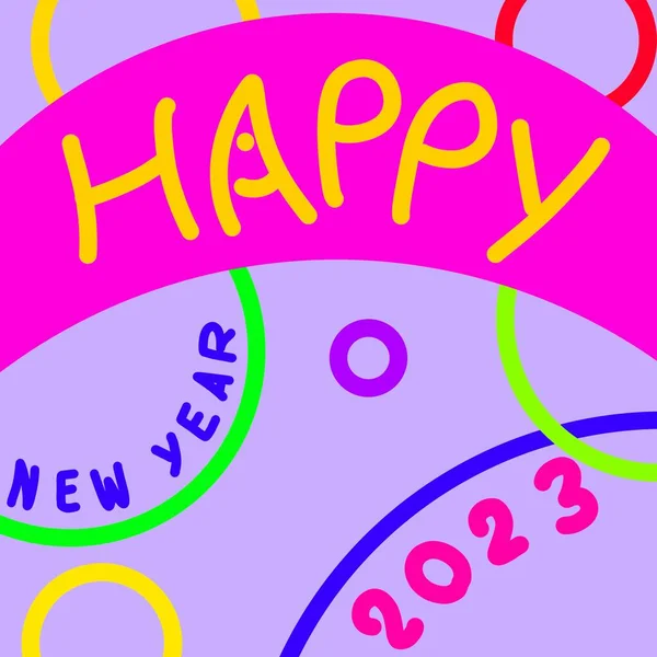 Щасливий Новий Рік 2023 Дизайн Плакатної Картки — стокове фото