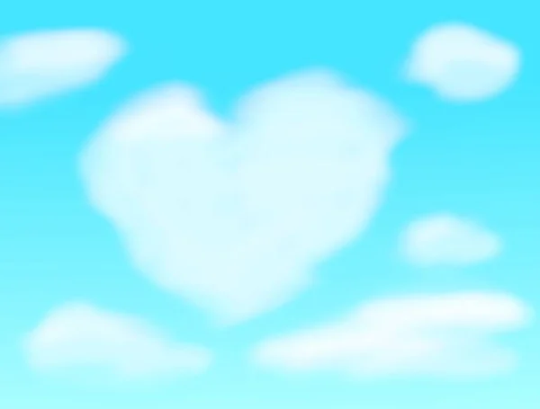 Bulut Desenli Beyaz Bir Kalp Illüstrasyon — Stok fotoğraf