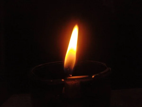 Burning Candle Dark — Stock Photo, Image