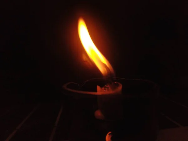 Brennende Kerzen Der Nacht — Stockfoto