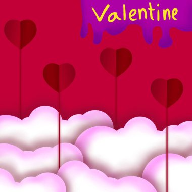 valentine's day background with hearts, illustration