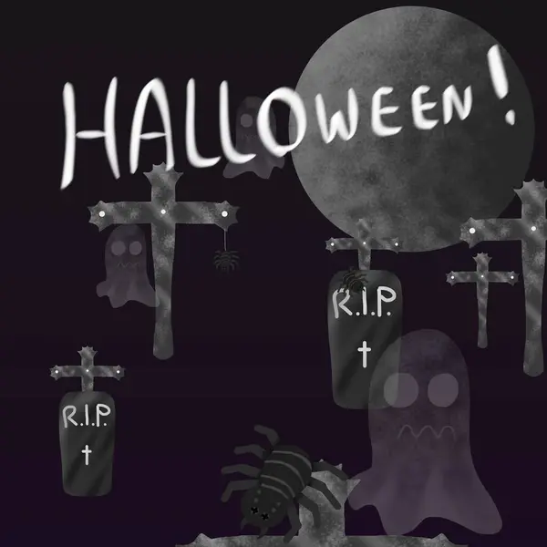 Halloween Ilustración Fantasma — Foto de Stock