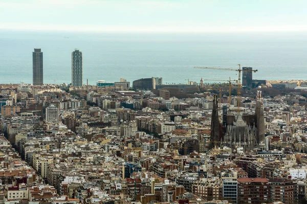 stock image Aerial view of Barcelona Spain from the anti-aircraft guns on Carmel mountain