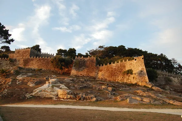 Torre Difensiva Della Fortezza Monterreal Baiona Vigo Pontevedra Galizia Spagna — Foto Stock