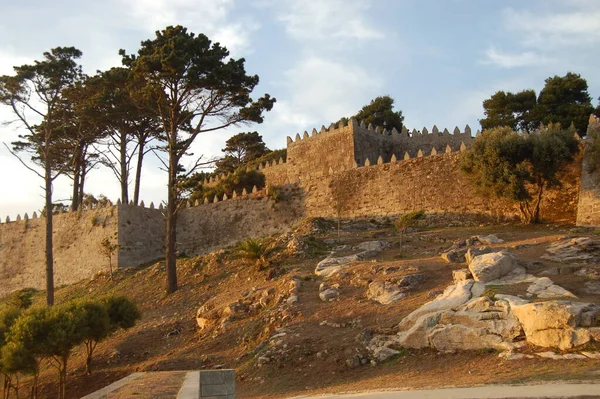 Torre Difensiva Della Fortezza Monterreal Baiona Vigo Pontevedra Galizia Spagna — Foto Stock