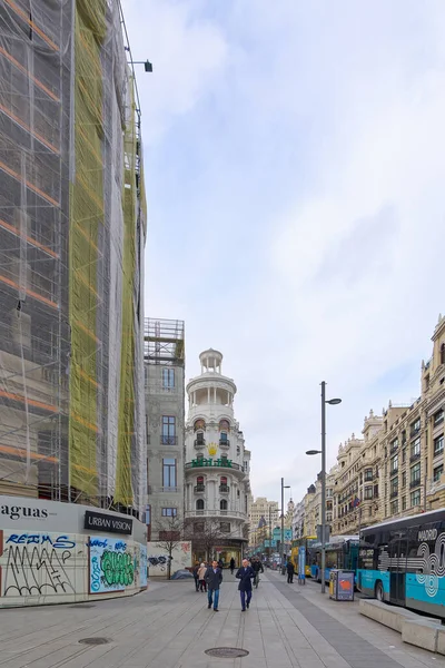 マドリード スペイン 2023年3月26日 グランビア通りはマドリードの主要道路の1つです スペイン — ストック写真