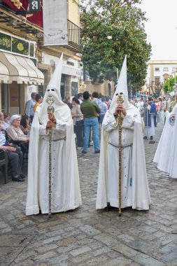 Jerez de la Frontera, İspanya - 8 Eylül 2023: Jerez de la Frontera 'nın Hıristiyanlık Kardeşliği