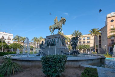 Miguel Primo de Rivera anıtı Jerez de la Frontera 'daki Plaza del Arenal, İspanya
