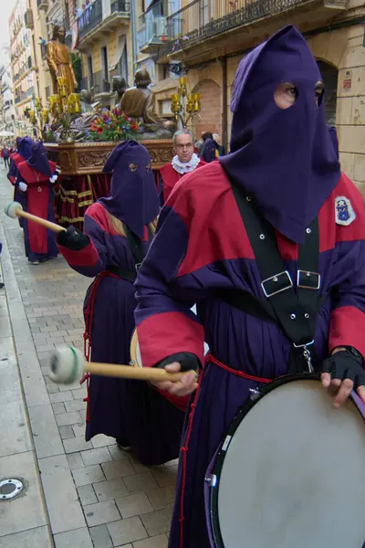 stock image Tarragona, Spain - April 26, 2024: Tradition and culture meet in this scene charged with emotion and faith.