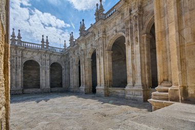 Lugo, Spain - May 05, 2024: The cloister of the Cathedral of Lugo, with its impressive architecture and rich history, is a landmark in the city of Lugo. clipart