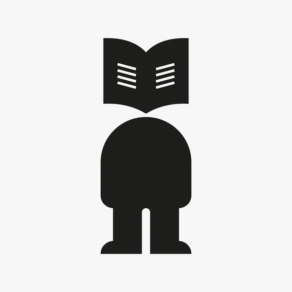 Concepto Diseño Logo Libro Humano Con Cuerpo Humano Símbolo Libro — Vector de stock