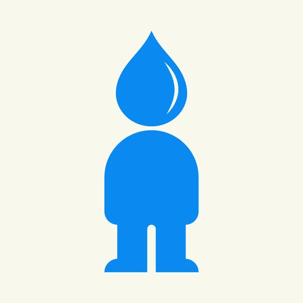 Human Water Logo Design Concept Human Body Water Symbol Vector — Stock Vector