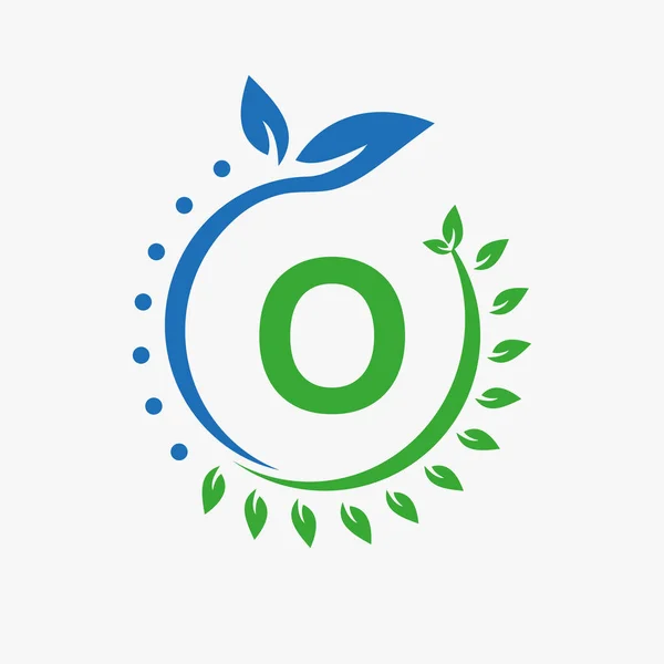 Buchstabe Healthcare Logo Arzt Logo Zeichen Medical Pharmacy Eco Leaf — Stockvektor