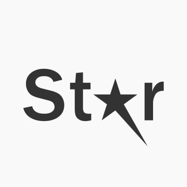Yıldız Tipografisi Harfleme Logo Vektör Şablonu