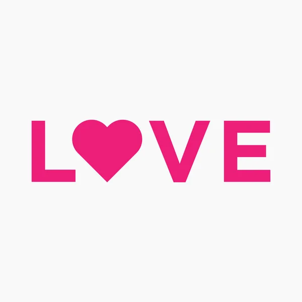 Coração Amor Tipografia Lettering Logo Vector Template — Vetor de Stock