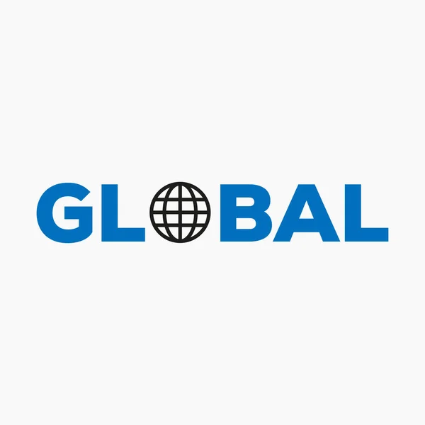 Modèle Vectoriel Logo Typographie Globale — Image vectorielle