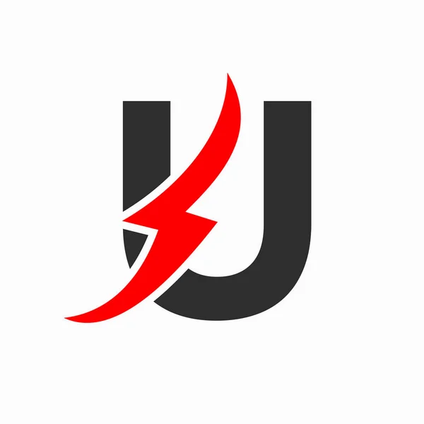 Logotipo Elétrico Inicial Conceito Letra Com Ícone Poder Símbolo Trovão —  Vetores de Stock