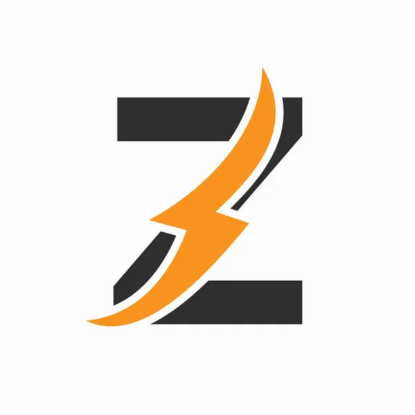 Počáteční Elektrické Logo Konceptu Písmene Ikonou Napájení Symbol Hromu Voltu — Stockový vektor