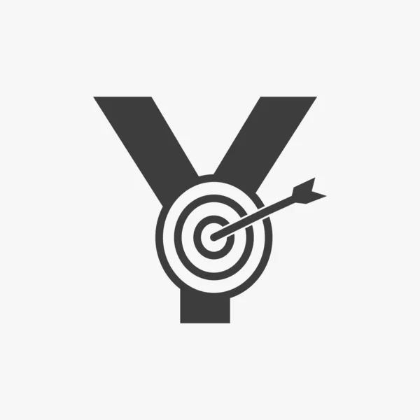Inledande Bokstav Framgång Logotyp Kombinera Med Bow Target Ikon — Stock vektor