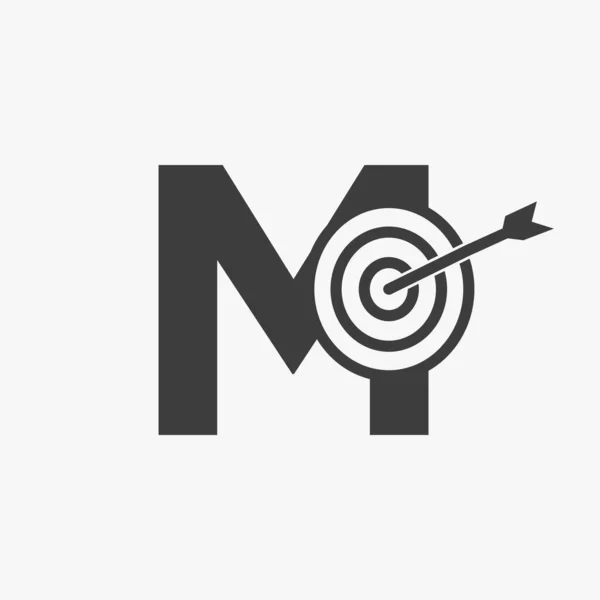 Initial Letter Success Logo Kombinieren Sie Mit Bogenzielsymbol — Stockvektor