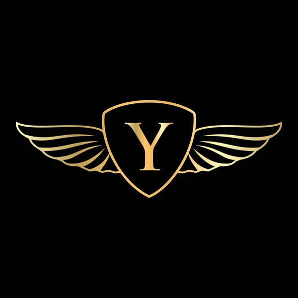 First Wing Logo Letter Alphabet Transportation Logo Symbol — стоковий вектор