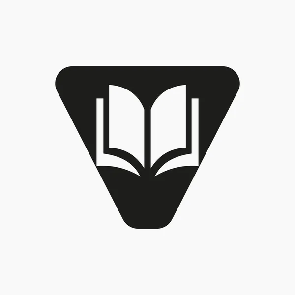 Logo Iniziale Del Libro Sul Modello Vettoriale Dell Alfabeto — Vettoriale Stock