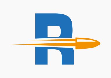 Hareket eden mermi sembollü R harfi üzerindeki kurşun logosu