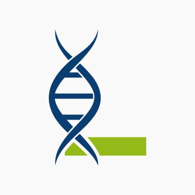 L harfine DNA Logosu, Genetik Logoti, Tıp Sembolü