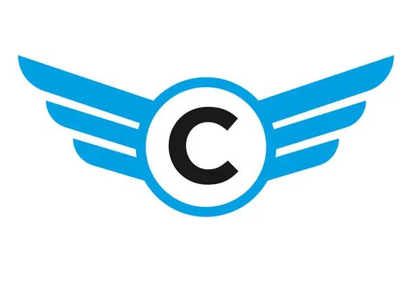 Logo Alare Sulla Lettera Simbolo Trasporto Segno Alare Trasporto Illustrazione Stock