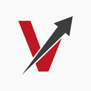 Büyüme Oku Simgesiyle V harfi üzerindeki ilk Mali Logo