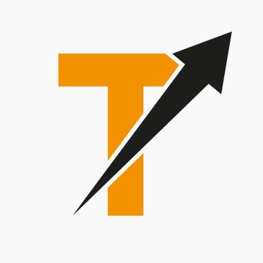 Büyüme Oku Simgesiyle T harfinin ilk mali logosu