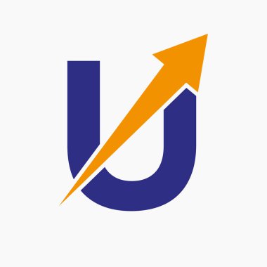 Büyüme Oku Simgesiyle Harf U kavramının ilk mali logosu